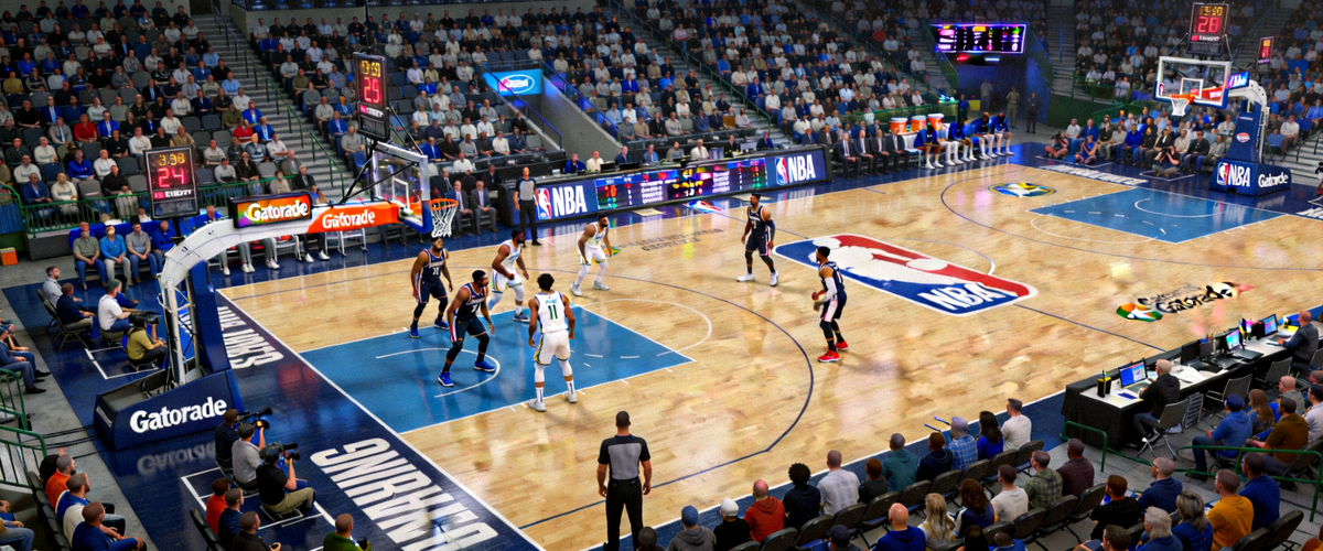 NBA篮球赛场全景直播画面